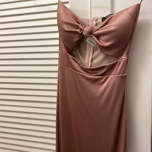 Blush never worn strapless dress